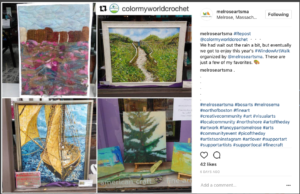 2017 Melrose Art Walk Instagram post by ColormyworldCrochet